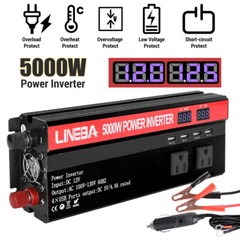 Convertidor De Corriente 5000W Para Carros Coche DC 12V a 110V AC Inversor 4 USB
