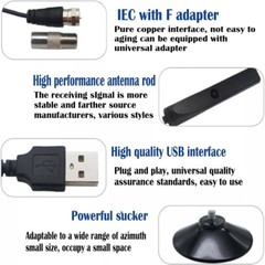 4K Rewave Antena, TV Antenna, Suction Cup TV Antenna Plug Play 3m Cable 2026 LOT