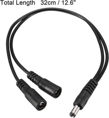 Uxcell 1 Male to 2 Female 5.5Mm X 2.1Mm 32Cm DC Power Splitter Cable for Router,