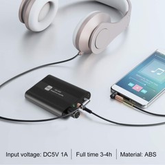 Portable HiFi Headphone Amplifier Amp 3.5mm Headset Amplifier Two-Stage GAIN