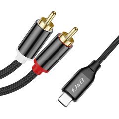 J&D USB C to RCA Audio Cable, Braided Stereo Audio Converter Cord Type-C Male to