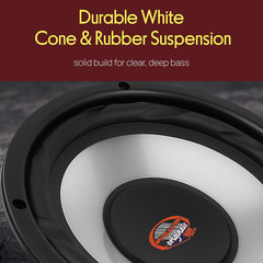 6.5 Inch Car Woofer Speaker – 300 Watt High Powered White Injected Polypropylene