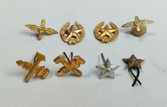 Vintage Lot 8 pcs Collectible Soviet Aluminum Small Badges-Emblems for Clothing