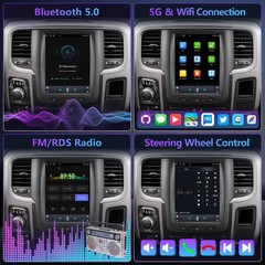 For Dodge Ram 1500 2500 3500 2013-2018 Android 14 Car Radio GPS CarPlay 2GB+32GB
