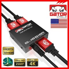 HDMI 2.0 Cable Repeater Mirror Amplifier Duplicator 4K HDTV Monitor 1 In 2 Out