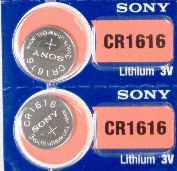 2 pc CARDED SONY CR1616 3v LITHIUM BATTERY CR 1616 CMOS KEY FOBS Exp 2031