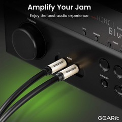 1/4 TRS Stereo Male to Dual 1/4 TS Mono Breakout Splitter Y Audio Cable, Black