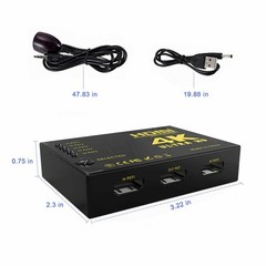 5 In 1 Out HDMI Switch 4K Splitter 5 Port Selector Switcher Hub IR Remote HDTV