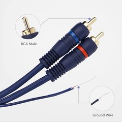 UIInosoo RCA Cable With Ground Wire, 6ft Turntable Gold Plated 2RCA Male to 2…