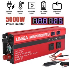Car Truck RV Solar Power Inverter 5000W DC 12V to AC 110V Converter w/ LCD 4USB