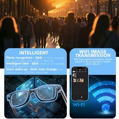 AI Smart Glasses 8MP Camera HD Video Real-Time AI Translation Image Recognition