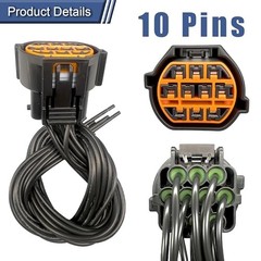 GL221-10021 2Pcs 10-Pin Headlight Connector Wiring Harness Compatible with