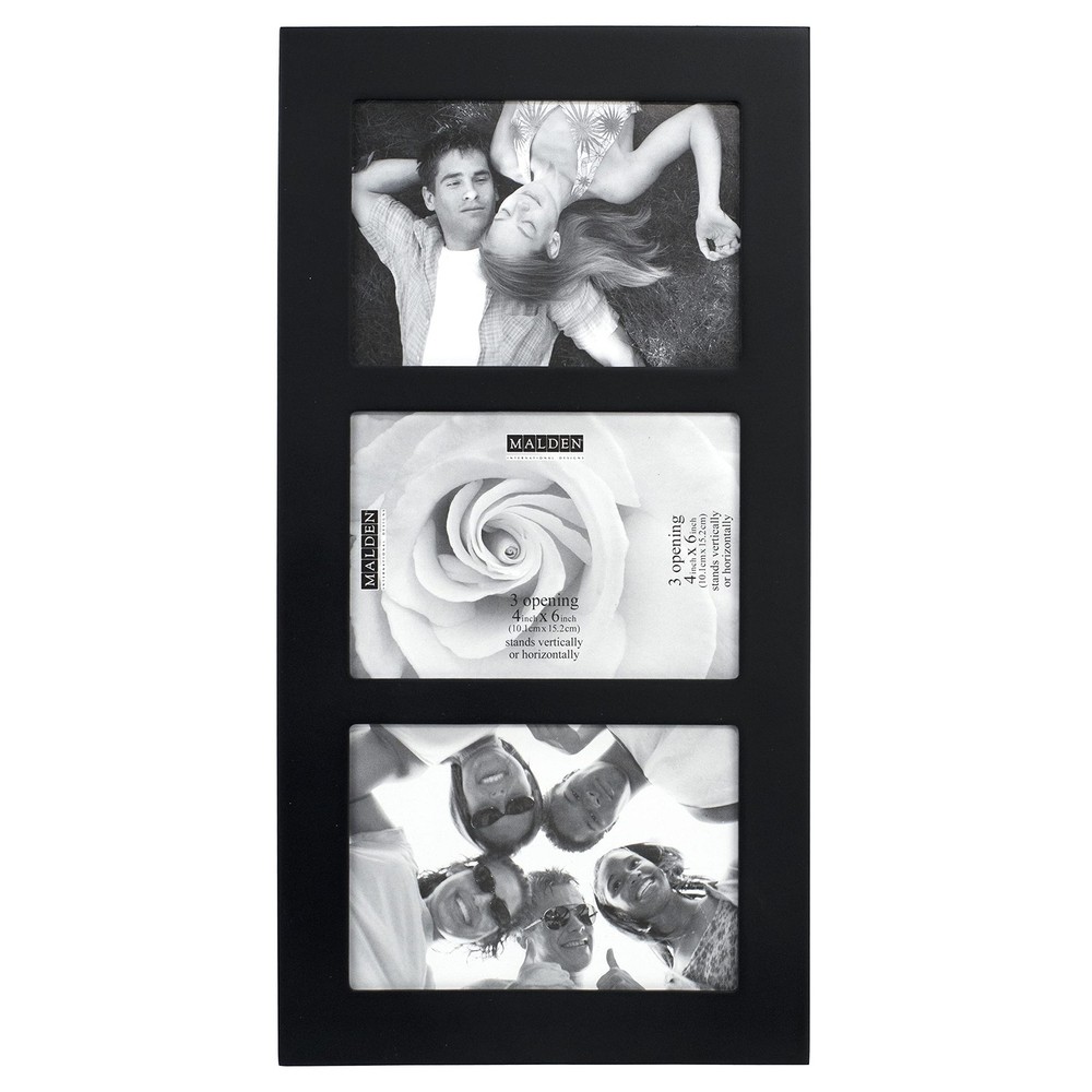 Malden – 951-346 4×6 3-Opening Collage Displays Three Pictures, Black