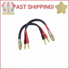 WJSTN RCA to Flex Pin Banana Plug Adapter 6 inches Flex Pin Banana Plugs to Fema