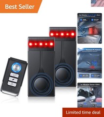108dB Car Alarm System, Car Anti-Theft Vibration Sensor Alarm & Red Light, Wi…