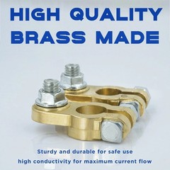 1 Pair Heavy Duty Brass Battery Terminal Connectors Top Post Clamp Set Car