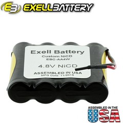 Exell 4.8V Custom NiCd 1000mAh Battery Pack w/ 5″ AWG Bare Wire Leads