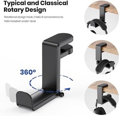 Rotating Headphone Stand Gaming Headset Holder Adjustable Under Desk Hanger LOT