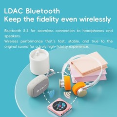 FIIO DISC Portable Music Player,Dual DAC 3.5/4.4mm BT5.4 LDAC Touchscreen (Pink)