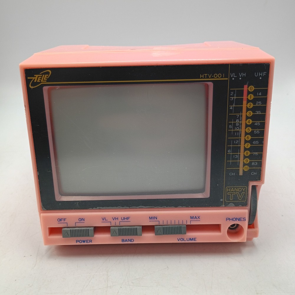 Tele Handy TV HTV-001 Personal Vintage Small Television VL VH UHF 1985 Untested
