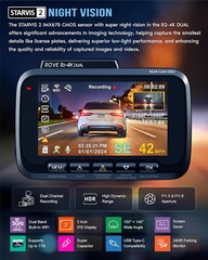 Dash Cam Dual 4K Front Rear Sony STARVIS 2 Sensor GPS 128GB Card Included