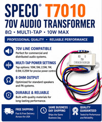 Speco T7010 70V Audio Transformer 8 Ohm Multi Tap 10W Speaker New