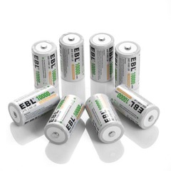 Lot D C Cell Size Rechargeable Batteries High Capacity NiMH /LCD Battery Charger
