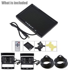 7” Backup Camera Quad Monitor Kit System Back Reverse Night Vision For Truck RV