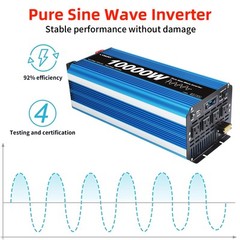 5000W Pure Sine Wave Power Inverter 12V DC to 110V AC 10000W Peak Heavy Duty