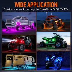 RGB/Pure White LED Rock Lights Kit, 8/12 Pods Car/Truck Underbody Underglow Kit
