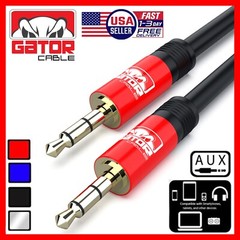 AUX Audio Cable 3.5mm Male to Male For Phone iPhone Samsung Android LG RED 6FT