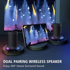 Compact Bluetooth 6.0 Speaker with Built-in Mic & Stereo Pairing for Outdoor Fun