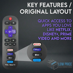 New Original TCL RC280 TV Remote Control Netflix Disney Apple TV Prime Video