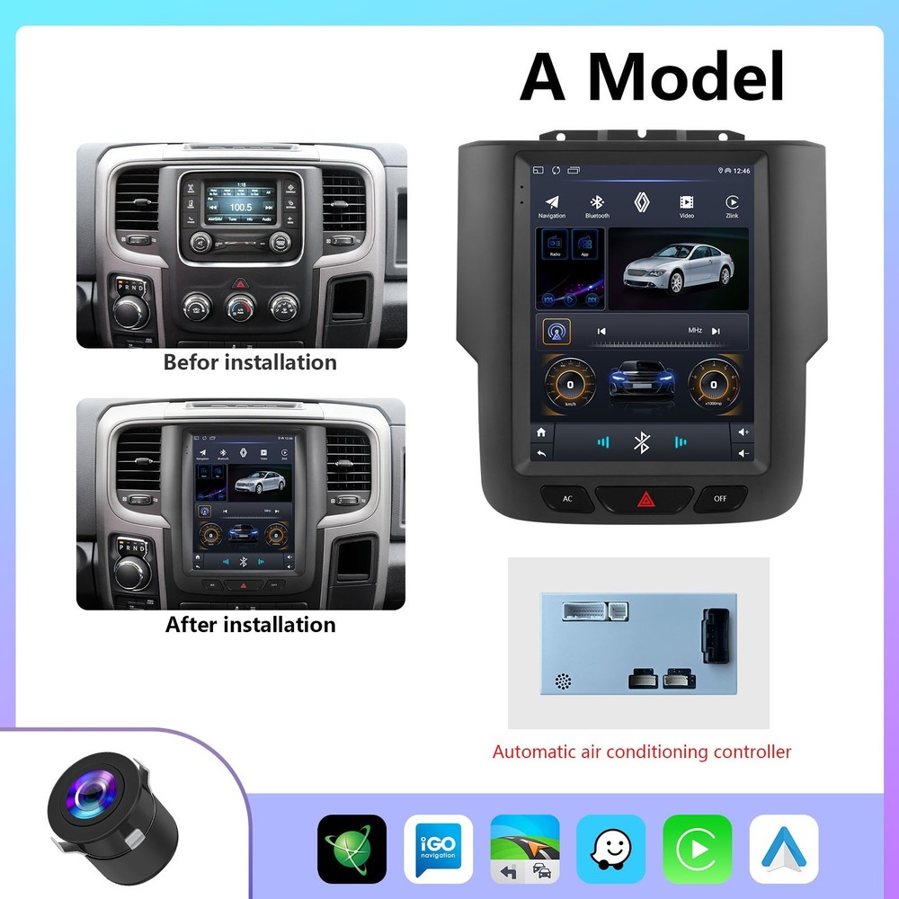 For 2013-2019 Dodge Ram 1500 2500 3500 Android 13 Carplay Car Stereo Radio GPS