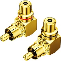 Warmstor 2-Pack RCA Right Angle Adapter 90 Degree RCA Male to Female Adapter …