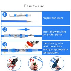 240/500Pcs Heat Shrink Solder Wire Connectors Kit Waterproof Seal Butt Terminals