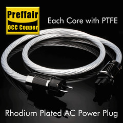 Preffair High Fidelity OCC Copper Conductor Silver Plating Power Cable DIY Plug