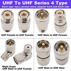 24 Pack UHF Adapter Kits RF Coaxial Connectors SMA To BNC Connector PL259 SO239