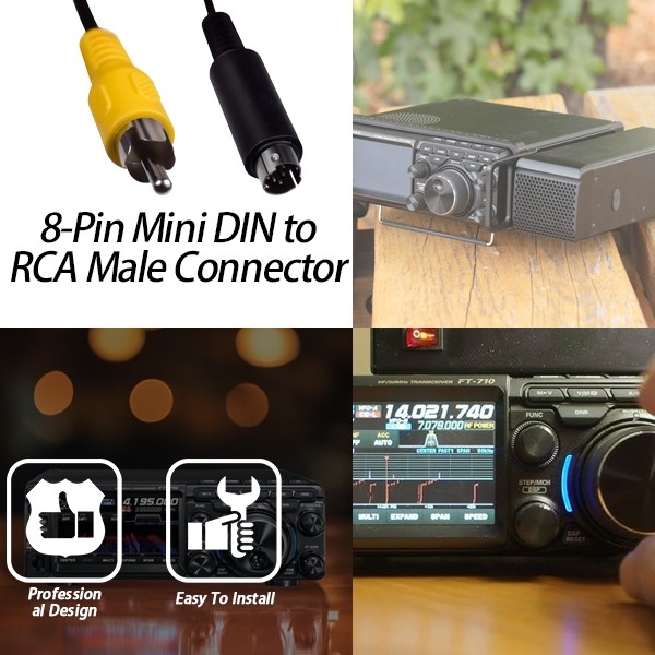 8-Pin Mini DIN to RCA Male Connector 5FT Fits YAESU FT-710 FT-857 FT-891 FT-991A