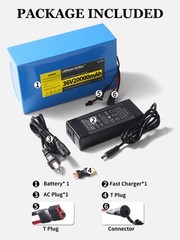 36V 20Ah Lithium Ion Battery Pack 30A BMS 0-800W Motor Power Supply
