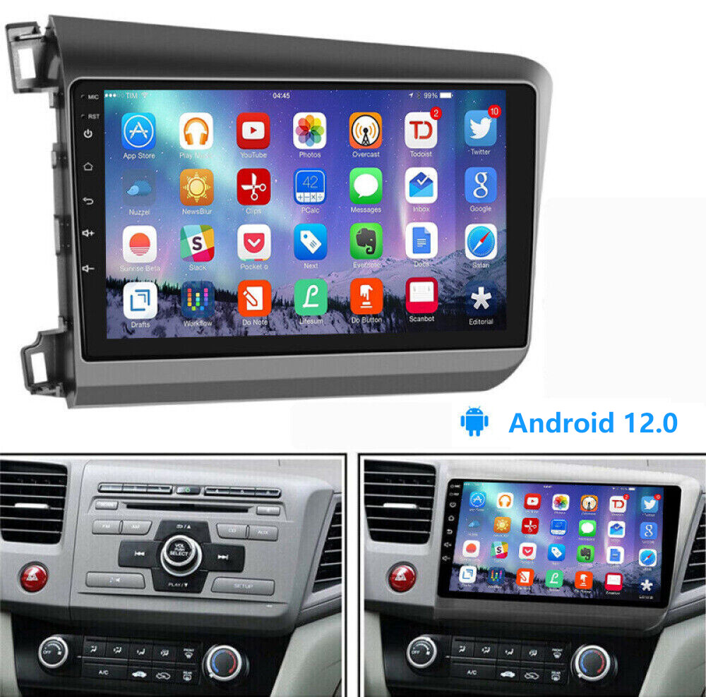 For 2012-2015 Honda Civic Android 12.0 Car Stereo Radio FM WIFI Navi GPS BT 32GB