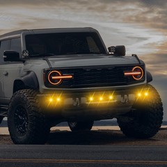 4x Amber LED Front Grille Grill Running Lights Smoked For F150 Raptor Style