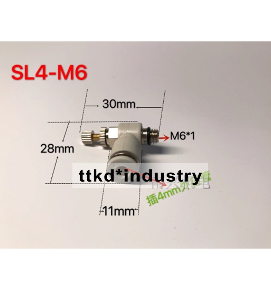 10PCS NEW Air pipe throttle SL cylinder speed regulating valve SL4-M6*1