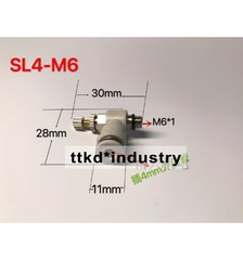 10PCS NEW Air pipe throttle SL cylinder speed regulating valve SL4-M6*1