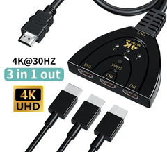 3 Port HDMI Splitter Cable 1080P Switch Switcher HUB Adapter for HDTV PS4 US
