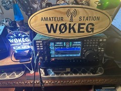 Carved And Painted Wood Callsign Plaque Wall Hanging Sign For Ham/Amateur Radio