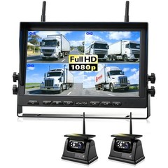 Wireless Magnetic Solar Backup Camera HD 1080P 10.1″ DVR Monitor RV Truck Ship