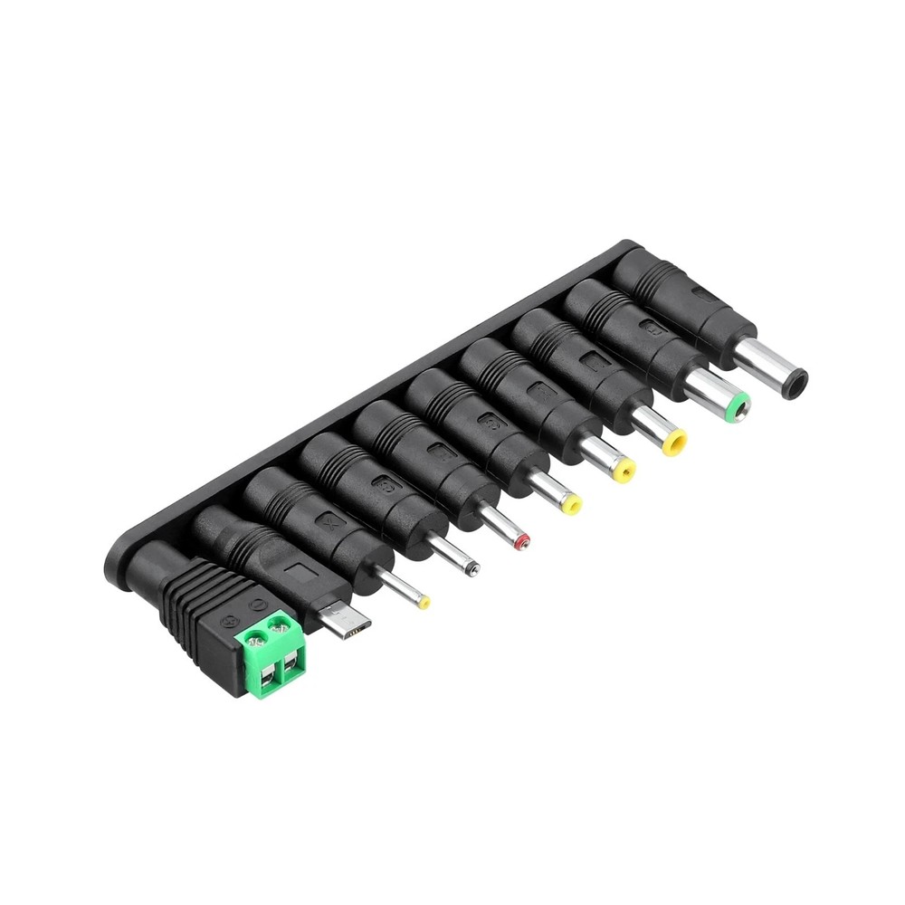 10-in-1 Universal DC Plug 5.5mm x 2.5mm Female to Male Power Supply Adapter Tips