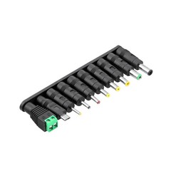 10-in-1 Universal DC Plug 5.5mm x 2.5mm Female to Male Power Supply Adapter Tips