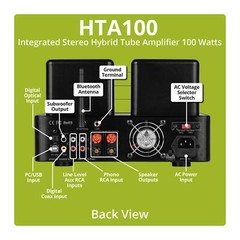 Dayton Audio HTA100 Integrated Stereo Hybrid Hi-Fi Vacuum Tube Class A/B Amplifi